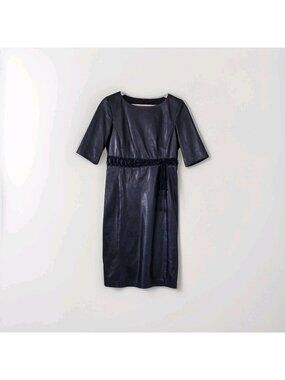 Mark Fast x Danier Black Leather Dress US 6 Bodycon Minimalist Avant Garde Edgy